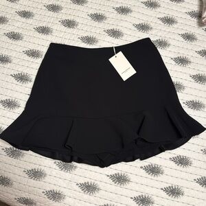 NWT Amanda Uprichard‎ Black Mini Silvana Skort with Ruffle Hem - small